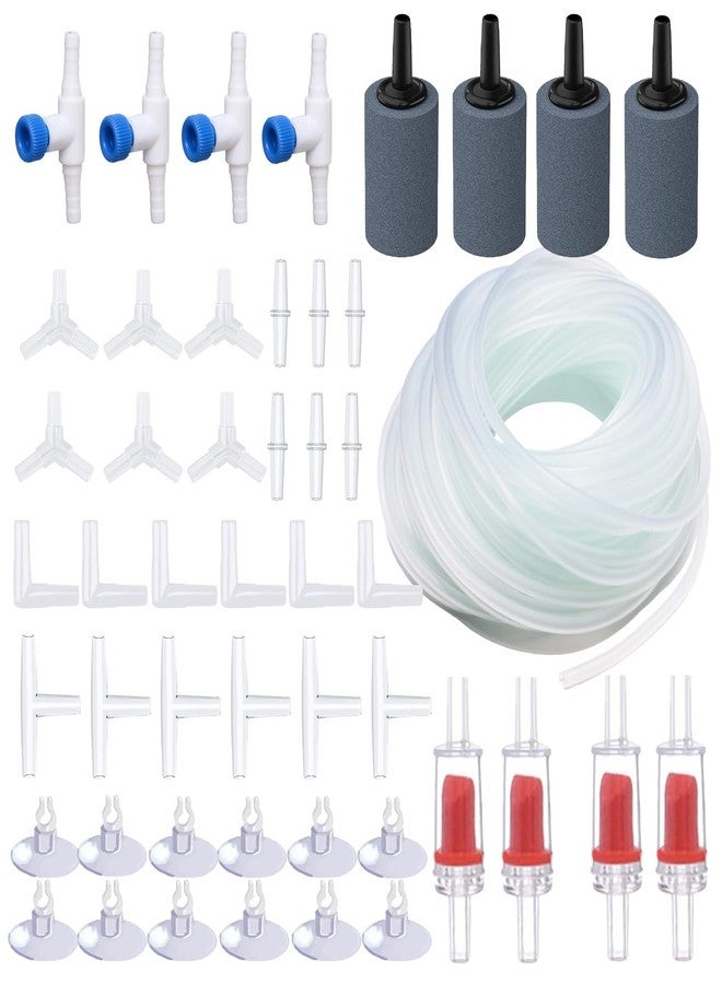 Wonfly Aquarium Air Pump Accessories - Contains Airline Tubing, Control Valve, Air Stones, Connectors, Check Valves, Suction Cups - Image 1